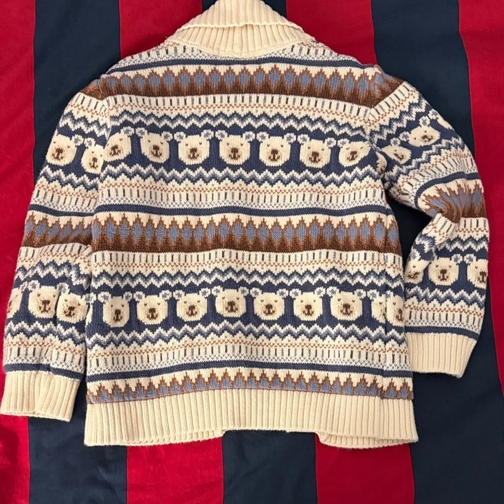 Gymboree Cream and Blue winter Sweater